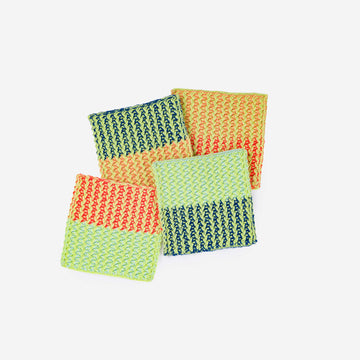 Lime | Squiggle Coaster Set Repurposed Yarn