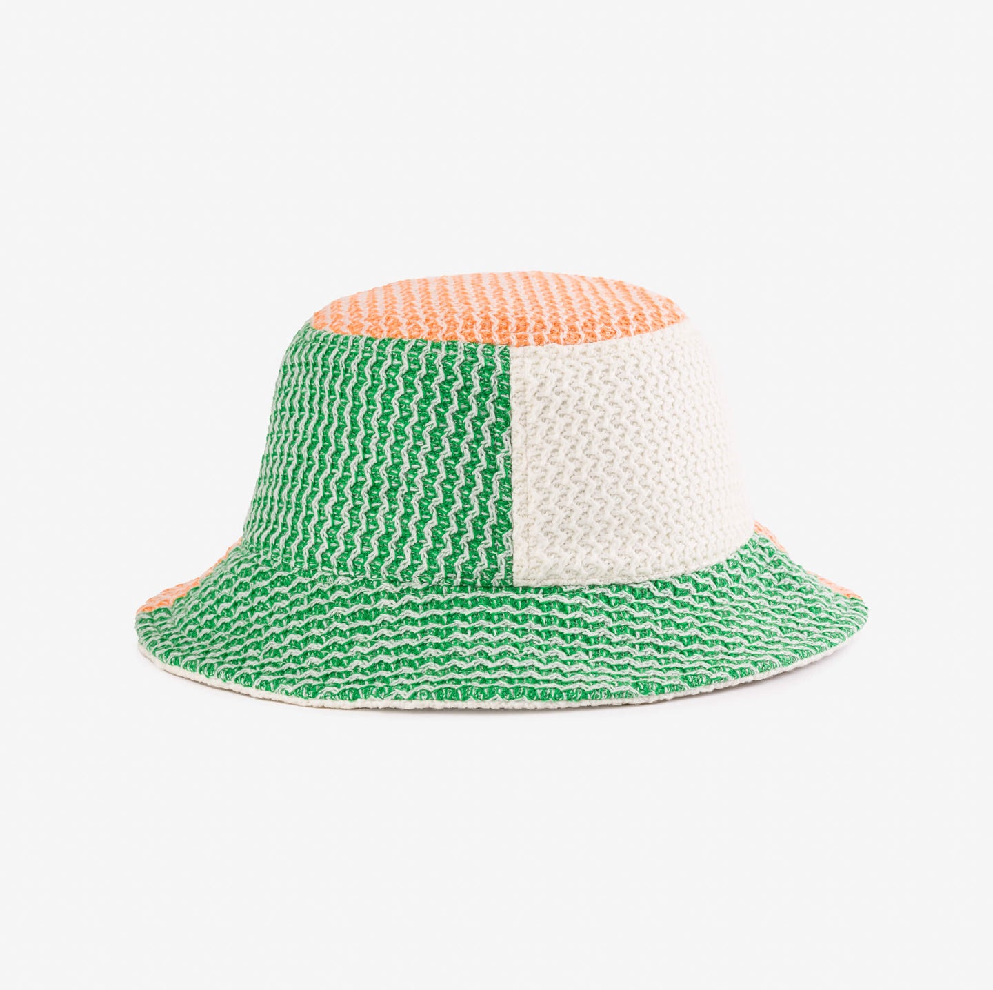 Squiggle Raised Stripe Knit Bucket Hat Crushable Sun Hat