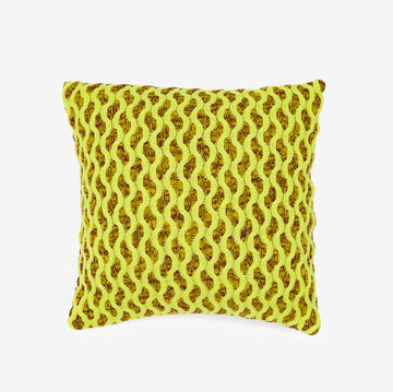 Golden Olive Wine | Squiggle Cable Knit Pillow Cover Reversible