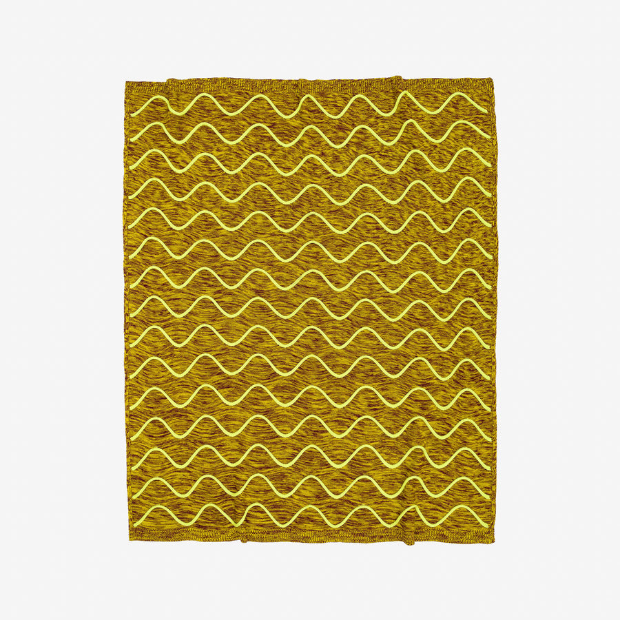 Golden Olive Wine | Squiggle Stripe Knit Throw Blanket