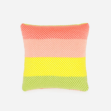 Lime Coral | Slant Stripes Diagonal Knit Pillow Cover Gradient
