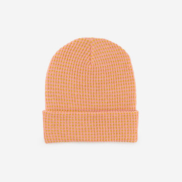 Coral | Simple Grid Knit Hat beanie slouchy unisex mens large head