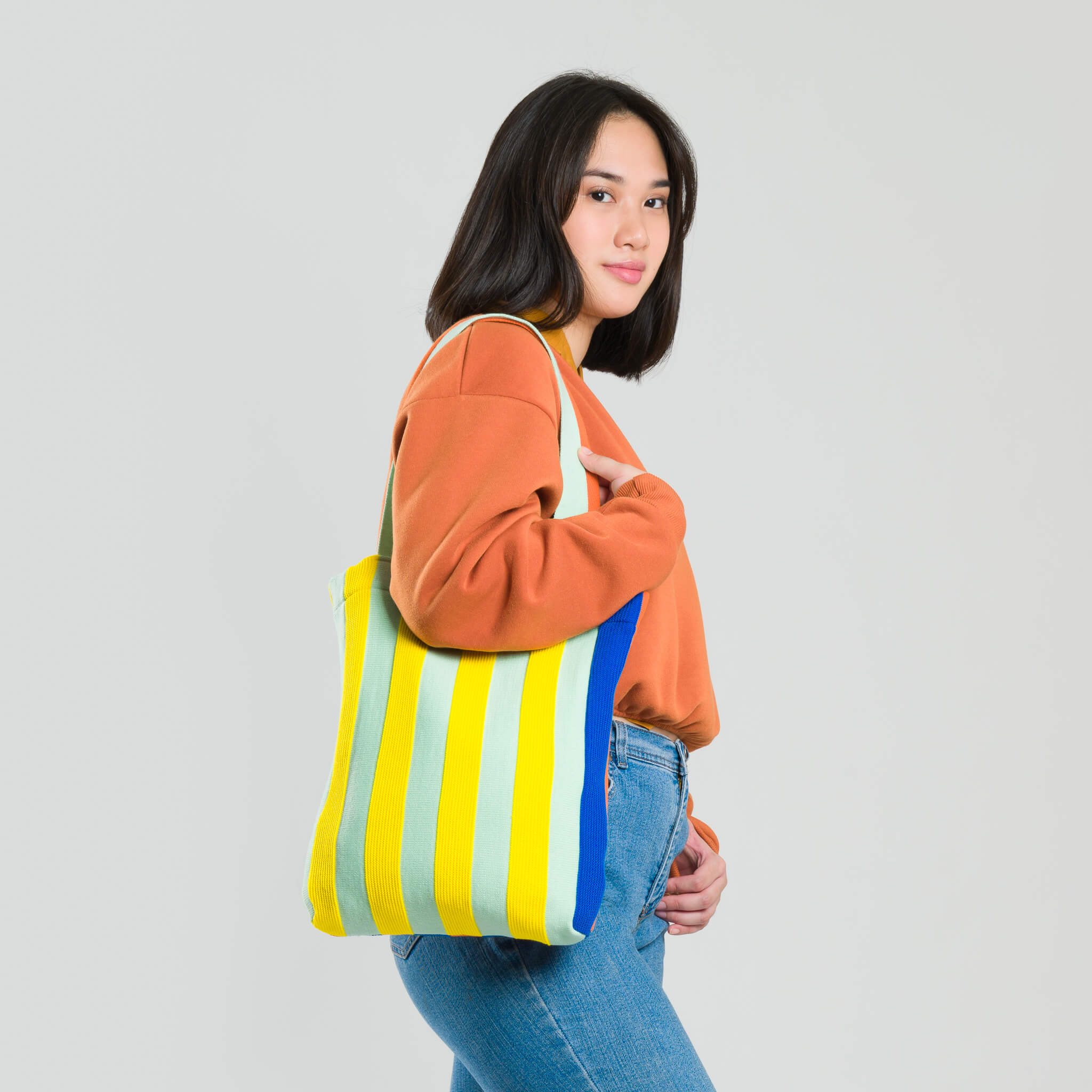 【AAKE】STRIPE KNITTING BAG Red Stripe Project Bag for Knitting Crochet Crafts - Etsy