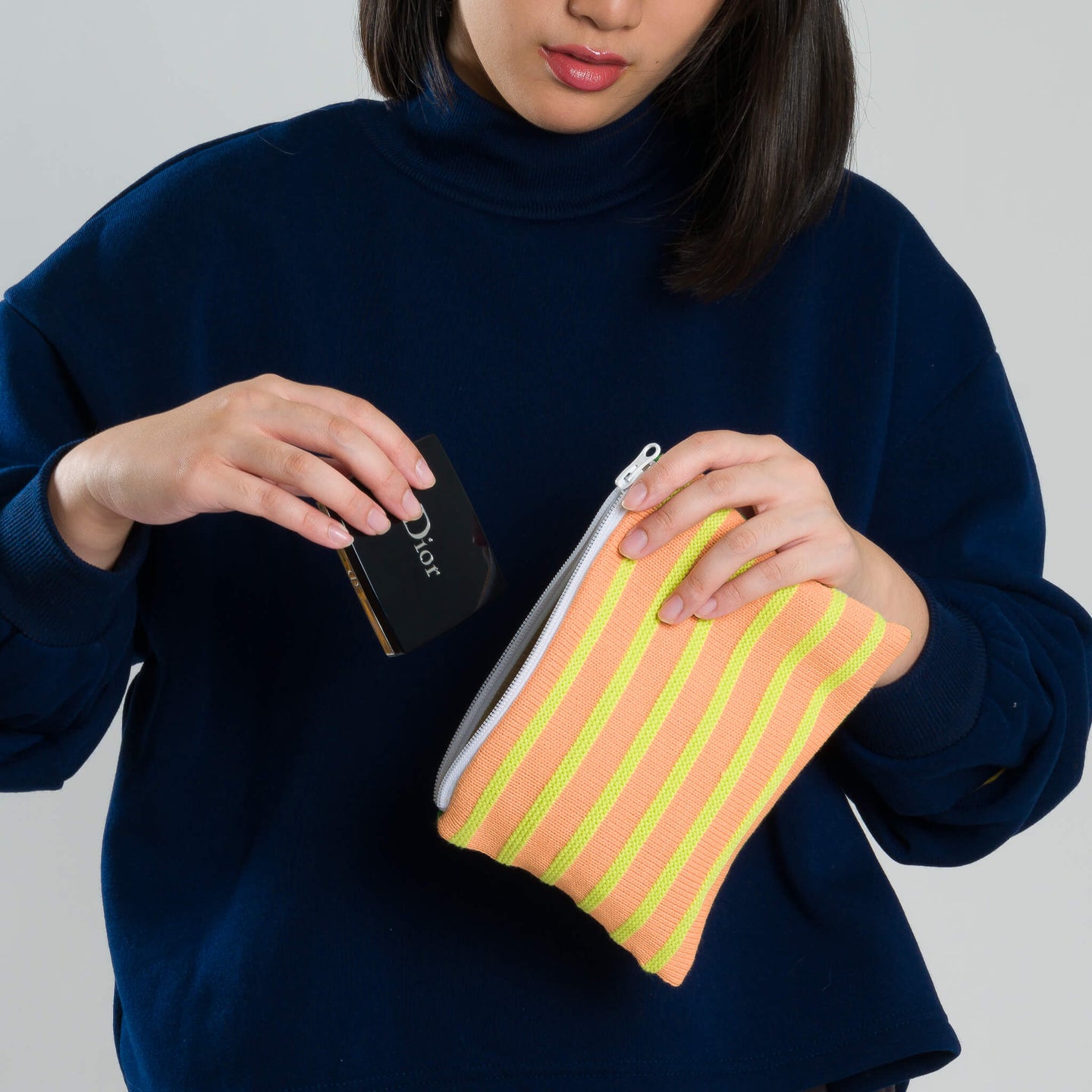 Super Stripe Makeup Zip Pouch Travel Bag