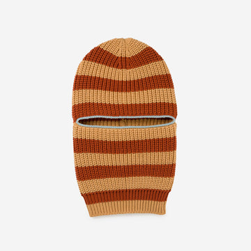 Rust Camel | Striped Knit Balaclava Ski Mask Winter