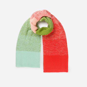 Blush Green | Sunrise Sunset Knit Waffle Textured Chunky Scarf