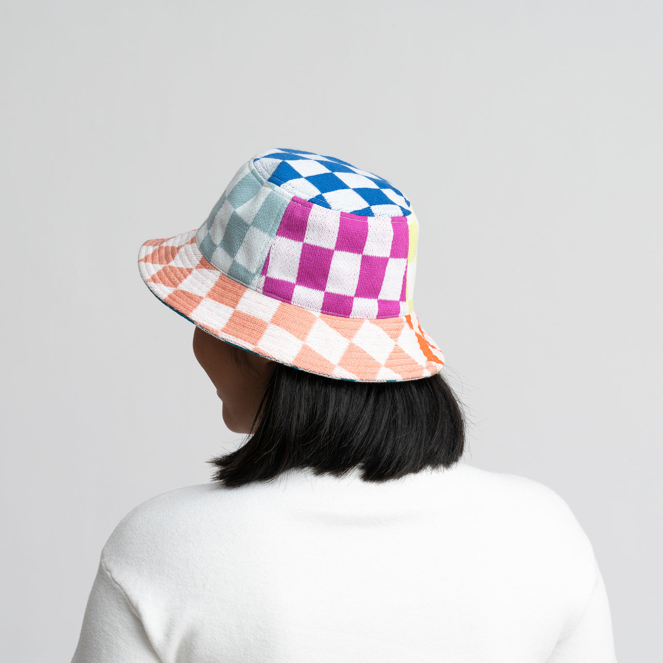 Checkerboard Bucket Hat (+4 Colors) Slate Blue - Checkerboard