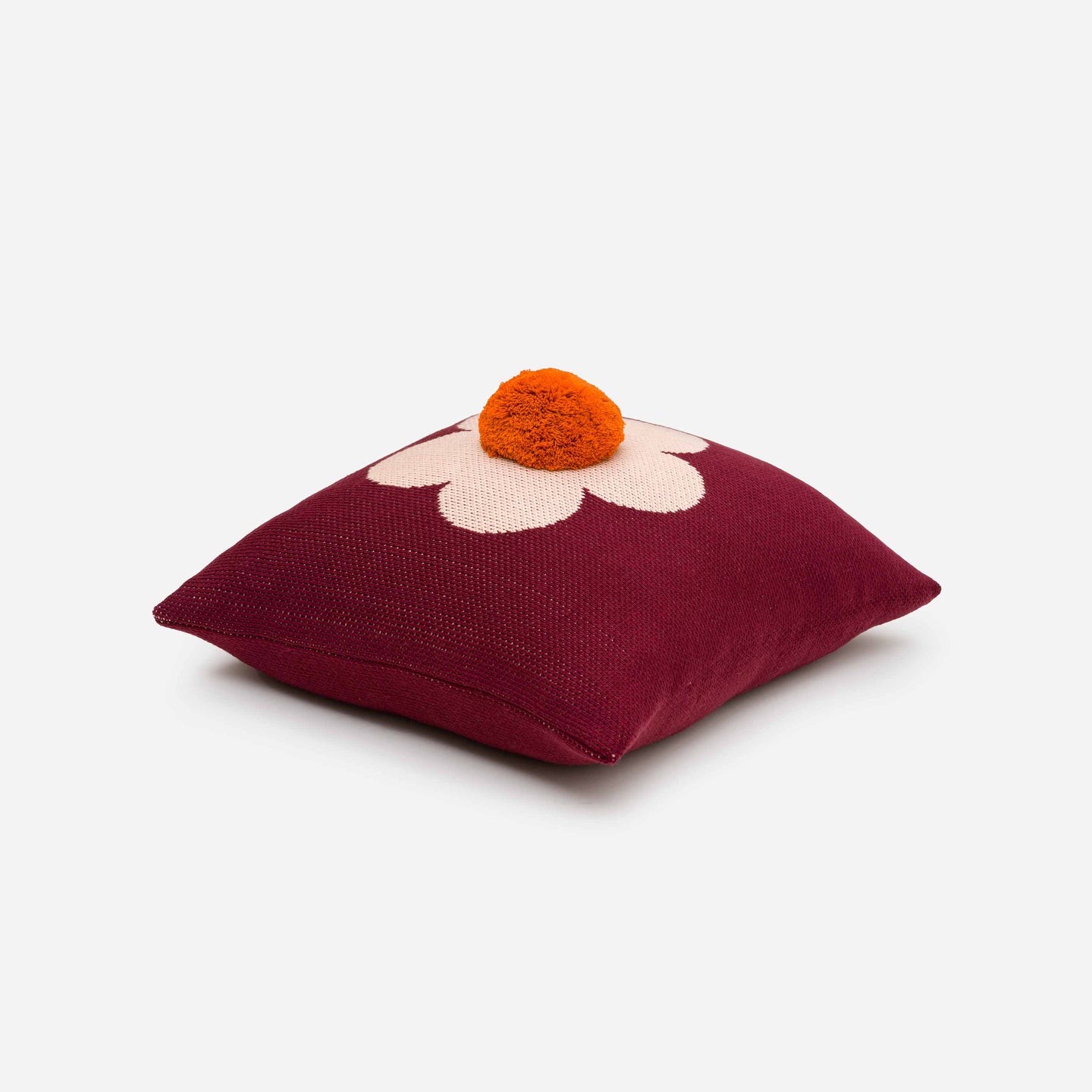 Flower Pom Pillow Daisy Cover Side View