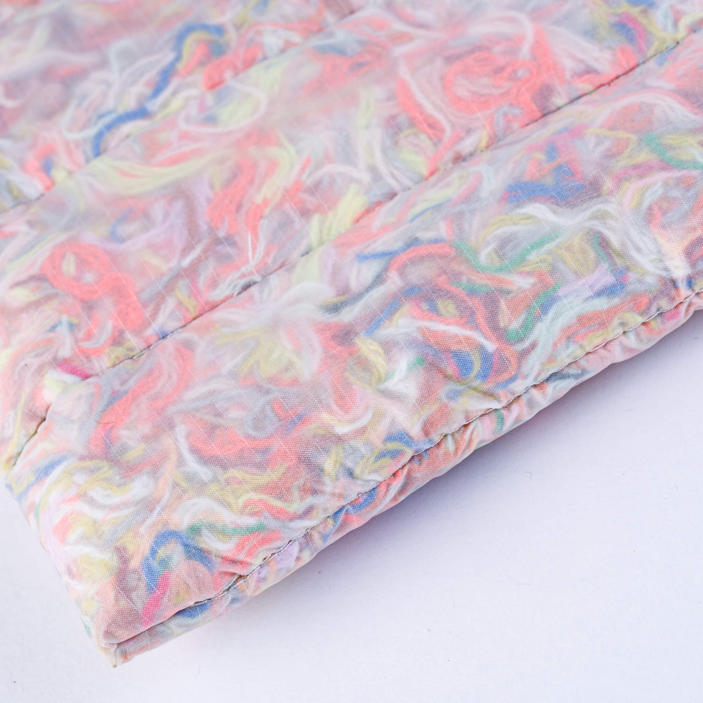 Scrap Stuffed Zip Pouch Transparent See Through Threads Yarn