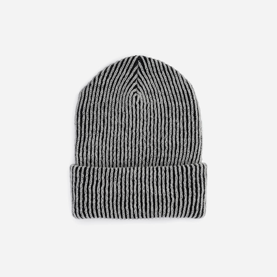 Simple Rib Hat - Knitted Beanie - Slouch Stripe Knit Mens Beanie ...