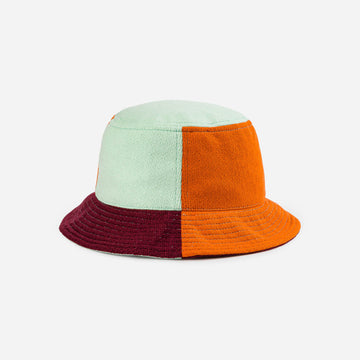 Jade Wine Red | Side View Colorblock Bucket Hat