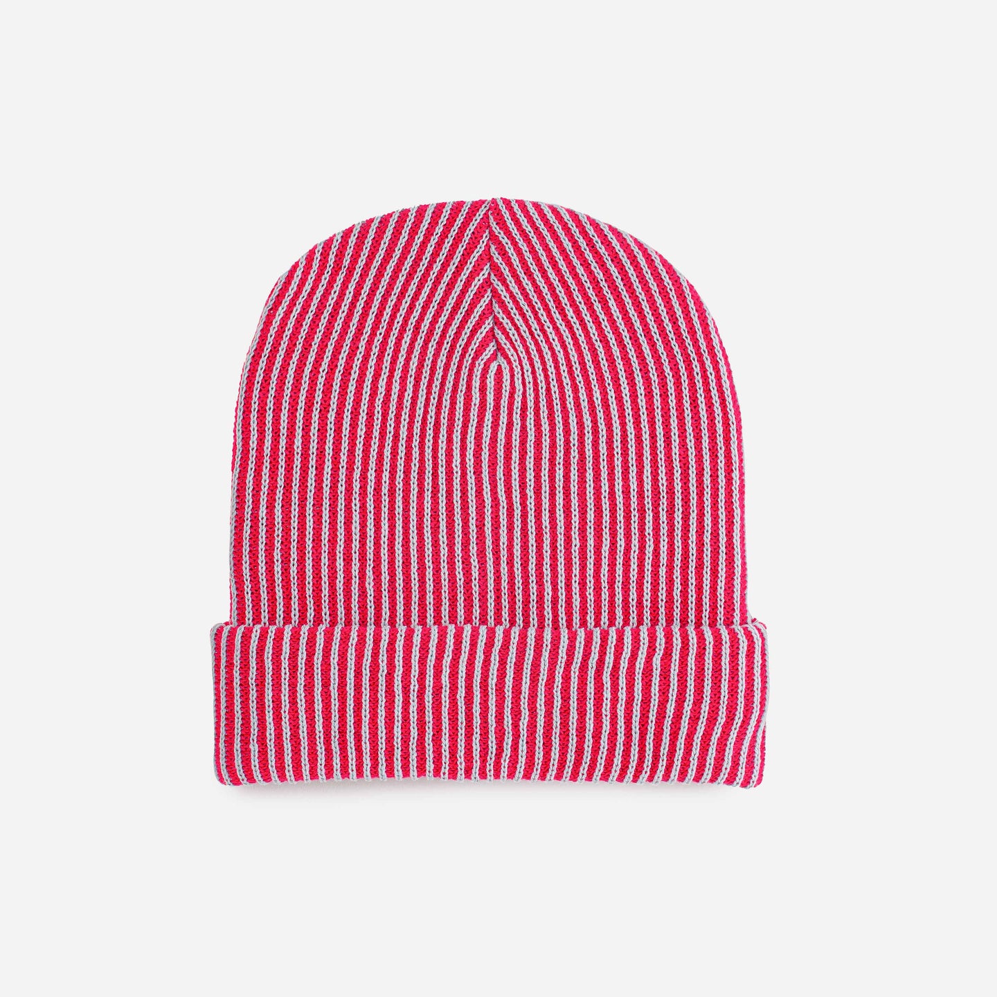 Simple Rib Hat Knit Striped Slouchy Cap fit big heads